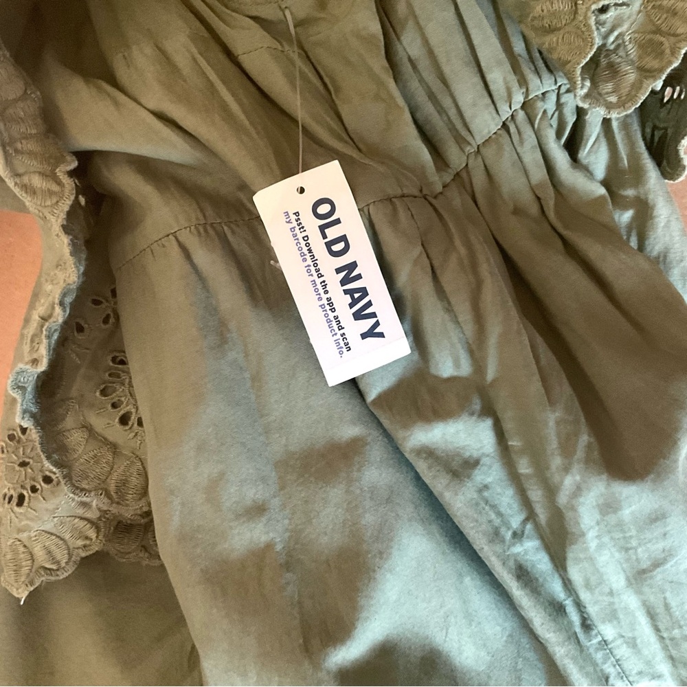 Green Cotton Maxi Dress Boho Cottagecore - Picture 10 of 12